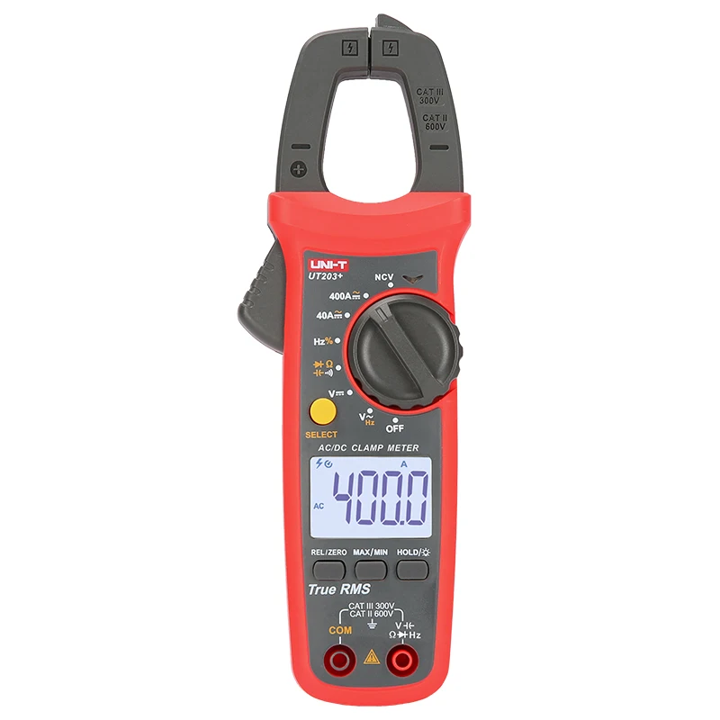 

UNI-T UT201+/UT202+/UT203+ Digital Clamp Meter Multimeter Voltage Current Resistance Capacitance Temperature Frequency with NCV
