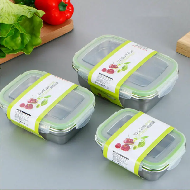 

Hot Practical Portable 1 Layer 304 Stainless Steel Lunch Box Non-toxic Health Sealing Bento Food Container Durable New Lunch Box