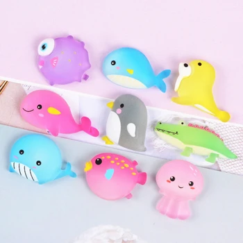 

20pcs Cartoon Ocean Series Resin Color Figurines DIY Craft Supplies Phone Shell Patch Arts Material Ornaments Home Accessories