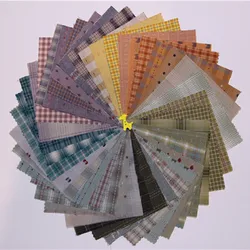 Japanese Yarn-Dyed Cotton Fabric for DIY Sewing and Crafts - 50-Piece Set