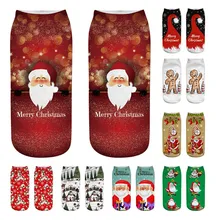 Носки женские хлопковые повседневные забавные женские носки унисекс рождественские Забавные 3D модные с принтом повседневные милые укороченные носки W925
