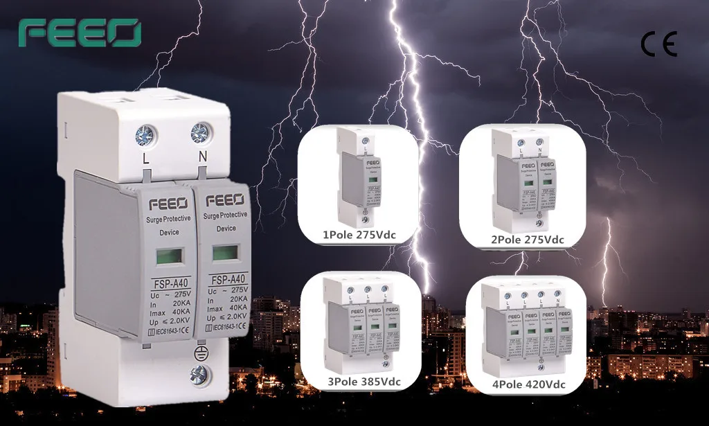 FEEO SPD AC 4P 420 в Защита от перенапряжения сертификат CE