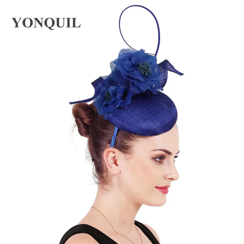 4-Layer sinamay Fascinators hat Headbands Elegant Bridal Wedding Party Headpieces for Female Prom Cocktail Fedora caps Gorgeous