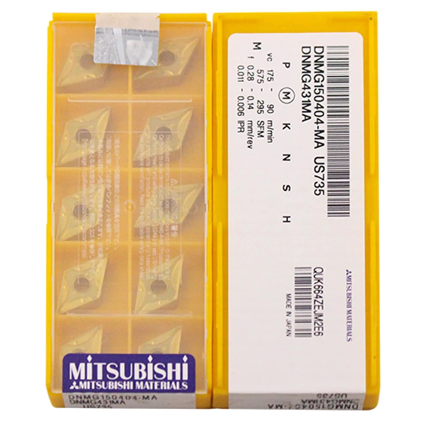 MITSUBISHI DNMG150404-MA US735/DNMG150408-MA US735 CNC поворотные твердосплавные вкладыши из нержавеющей стали, новые оригинальные