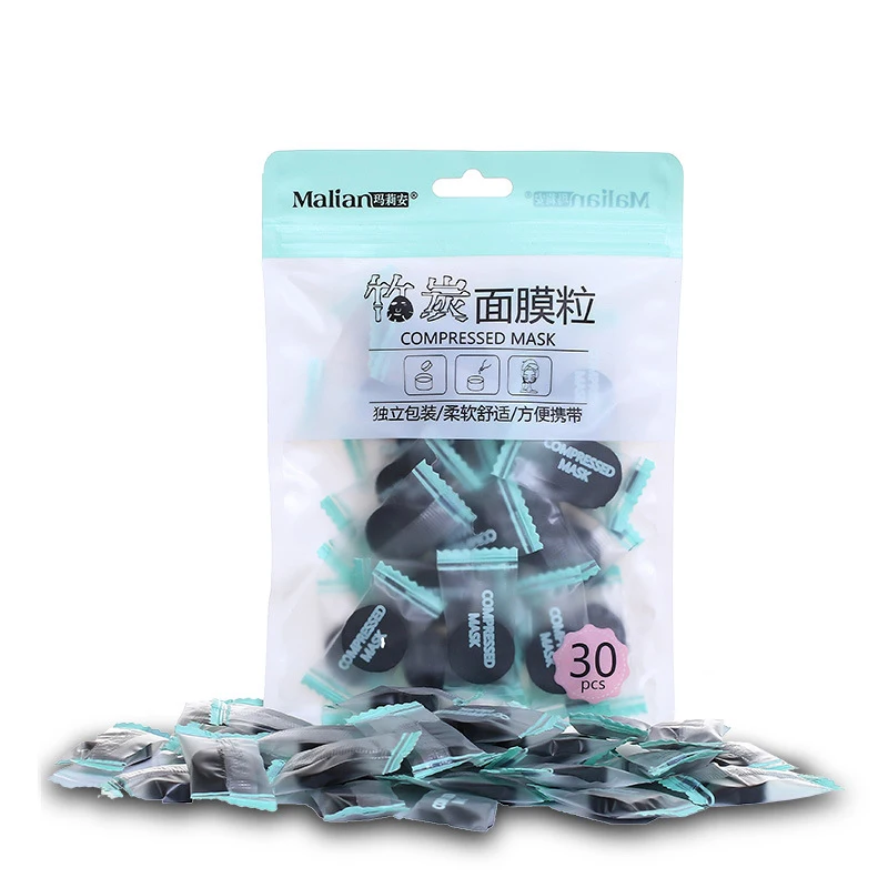 H76fc760b37b946e787fbd1bf7bd33a42f Beauty-Health 30Pcs Black Bamboo Charcoal Compressed Mask