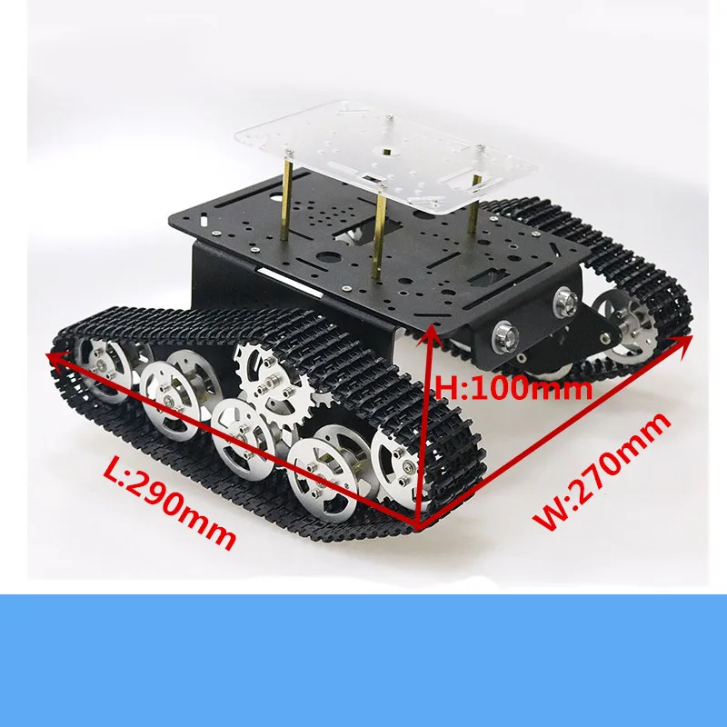 T300 Metal Tracked Rc Robot Tank Chassis Kit With High Torque 9V/12V DC Motor Free Acrylic Panel Education DIY For Arduino Toy