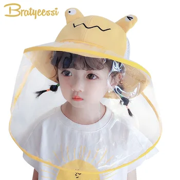 

Protection Baby Hat Removable Mask Windproof Anti-dust Anti-droplet Spittle Face Covering Bucket Hat Sun Visor Hat for kids