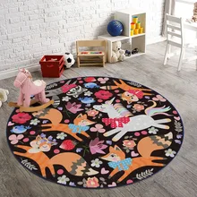 Cilected круглый коврик для пола с мультяшным животным, ковер для гостиной, спальни, абсорбирующий коврик для туалетной комнаты, компьютерный стул, коврики для комнаты, Противоскользящий коврик