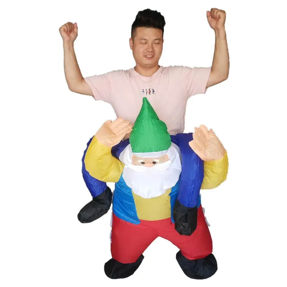 Christmas Inflatable Santa Claus Costume for Adults Cosplay Party Halloween Carnival Purim Outfits Women Men Fancy Dress Rider