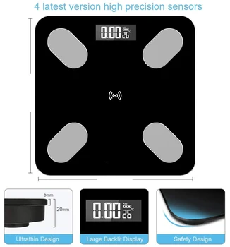 

Smart APP Bluetooth Scale Electronic Body Health Scale Weighing Measurement Body Fat Scale with USB CE Certification Household