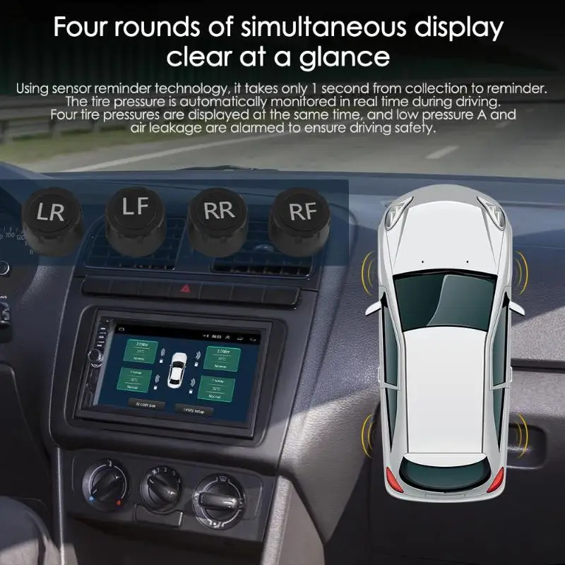 USB автомобильный TPMS система контроля давления в шинах для Android навигации
