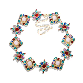 

LOVE&LEMONADE Colored Rhinestone Metal Belt ACC0009