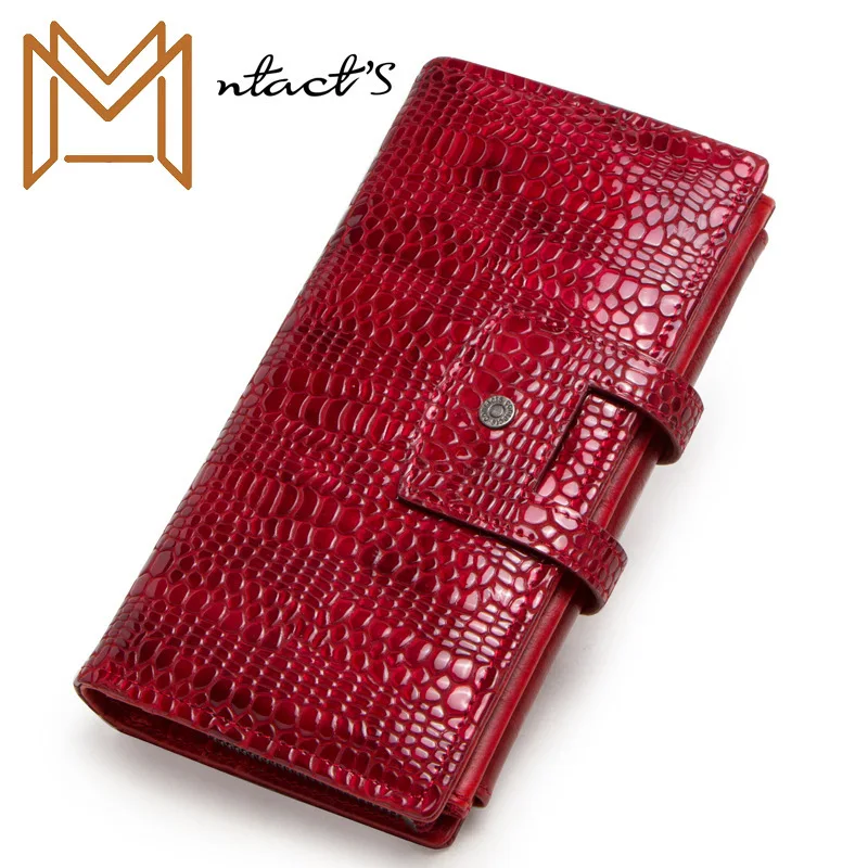 

Black Angel Leisure Time Long Genuine Leather Wallet More Function Hasp Three Woman Package
