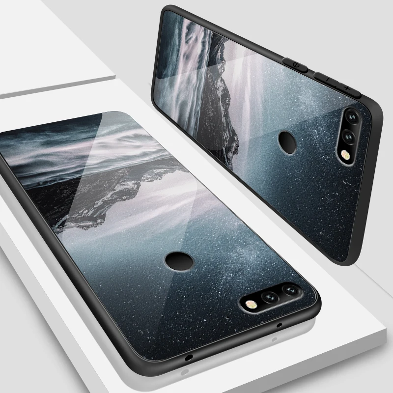 W372 Роскошные закаленное Стекло чехол для Huawei Honor 6X 7A 7C 7X 8A 8X 9Lite Y6 Y9 Y7 премьер-профессионал Magic2 мечта полной защиты оболочки - Цвет: W372