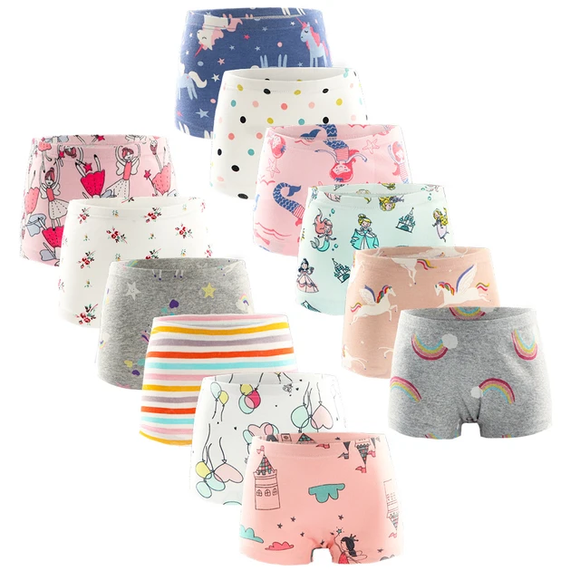 3 Pcs Pure Cotton Children Underwear Girls Panties Cute Cartoon Print Kids  Boxer Briefs Child Girl Pants 3-12 Years - AliExpress