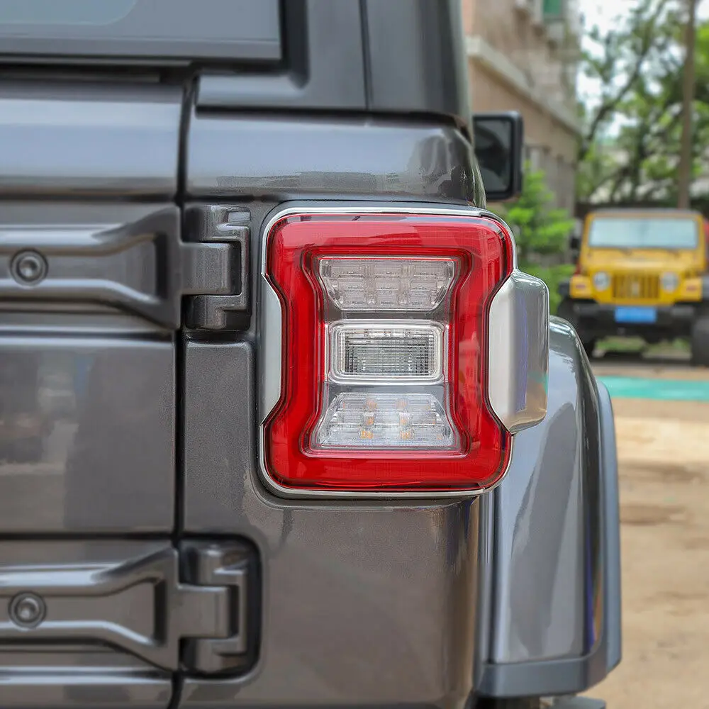 6X Серебряный задний фонарь панель лампы рамка с вырезами подходит+ для Jeep Wrangler JL