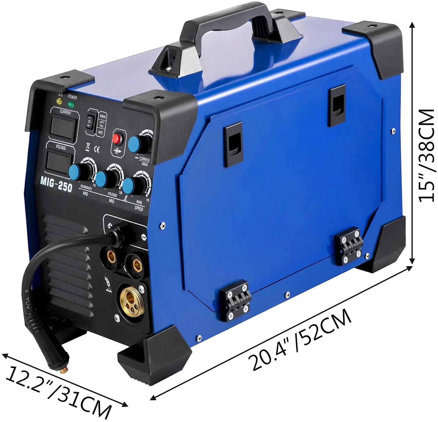 Welder 250 Amp MIG TIG Arc Welder 3 in 1 Aluminum Welder Semi-automatic Welding IGBT Combo Welding Machine Dual voltage BurnBacK 3