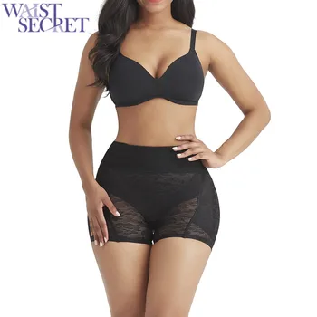 

WAIST SECRET High Waist Shapewear Sexy Lace Padded Buttock Enhancement Lingerie Tummy Control Butt Lifter Body Shaper Shorts