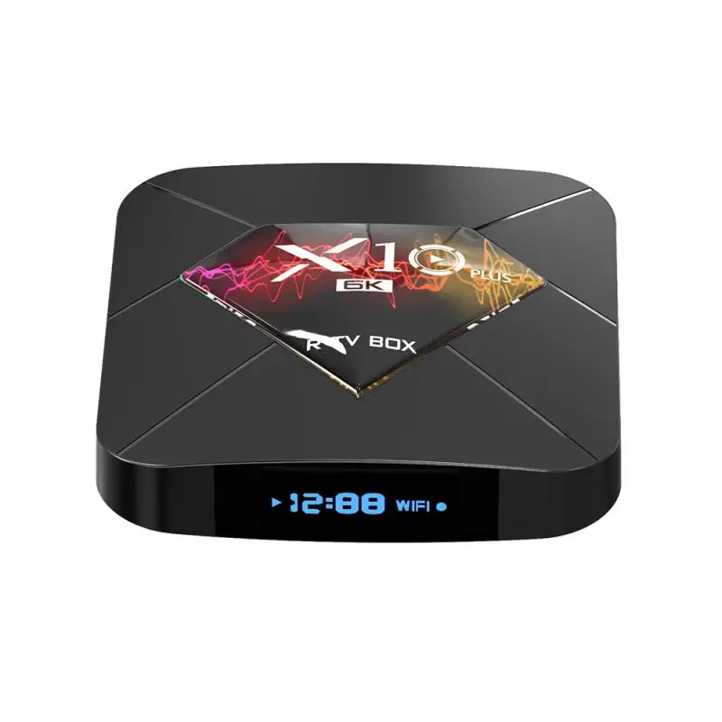 ТВ приставка X10 Plus Android 9,0 Smart tv BOX Allwinner H6 2,4G WiFi 4 Гб ram 32 ГБ rom телеприставка USB3.0 H.265 6K медиаплеер