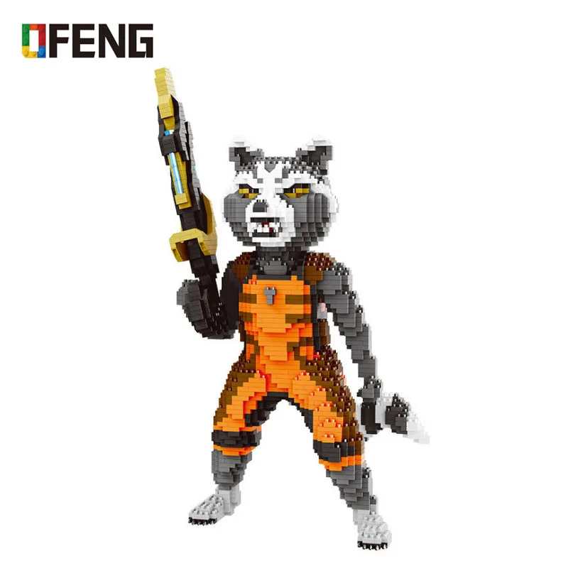 

Avengers Rocket Raccoon Super Hero 3D Model DIY Diamond Blocks CartoonBear Micro Bricks Mini Building Assembly Toy for Children