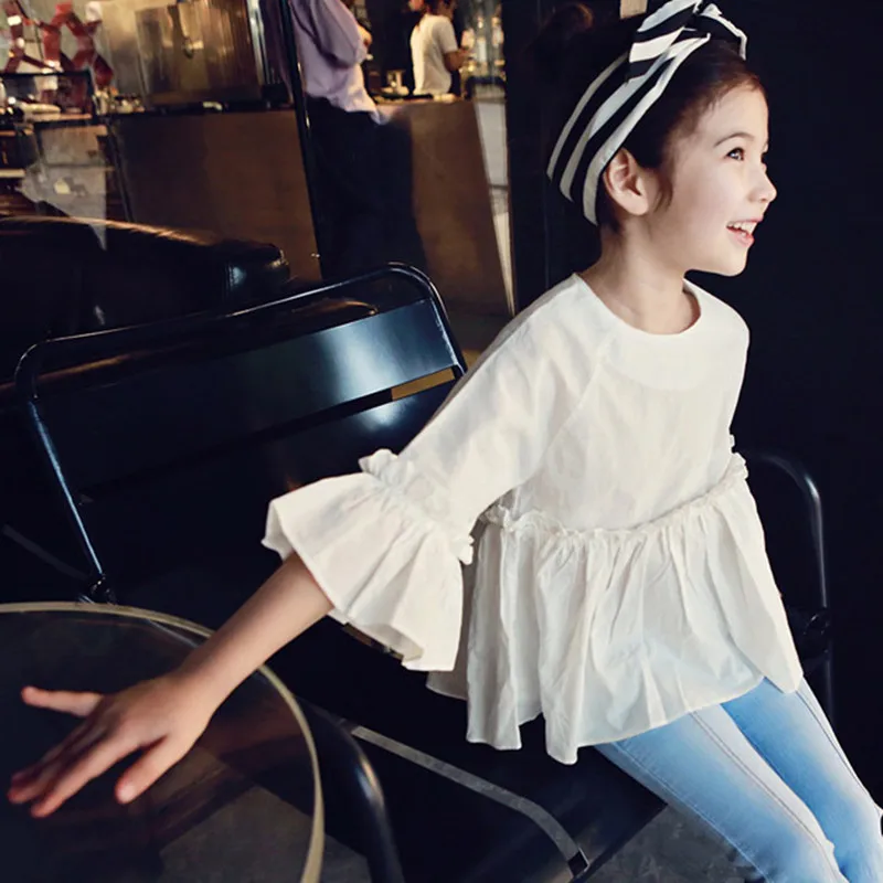 19 новая стильная детская одежда на весну и лето для мальчиков и девочек, рубашка из чистого хлопка, универсальные Топы