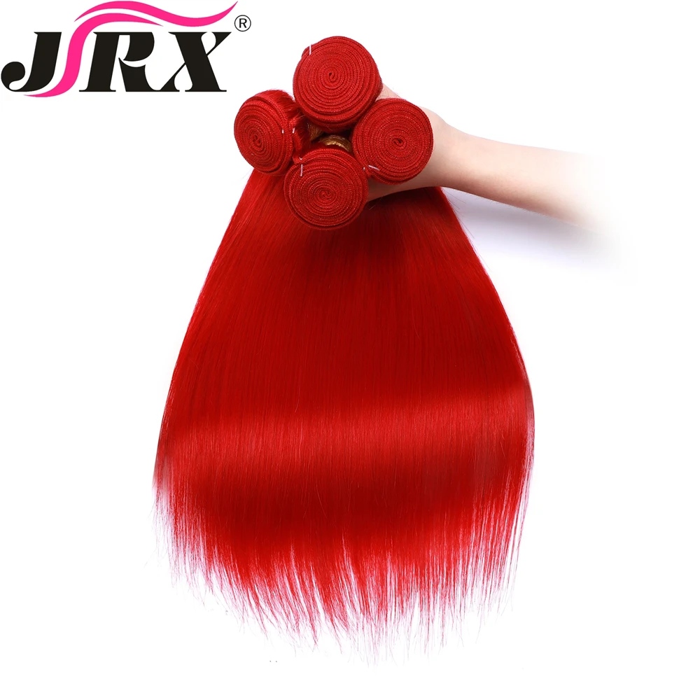 Бразильские прямые волосы, пряди, человеческие прямые волосы, 3 пряди, 4 пряди, 10-26 дюймов, красный цвет, натуральные человеческие волосы для наращивания