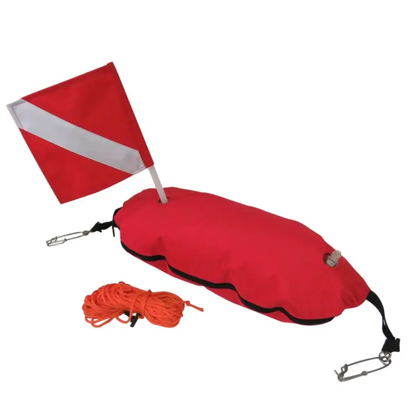 

Nylon Buoy Float Flag Below Diver Scuba Diving Spearfishing Free Dive Sign with 25m Line Rope