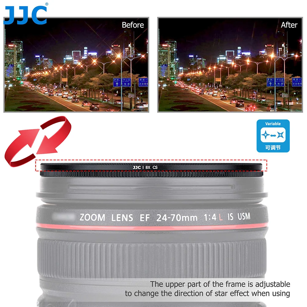 Jjc estrela conjunto de filtro com lente
