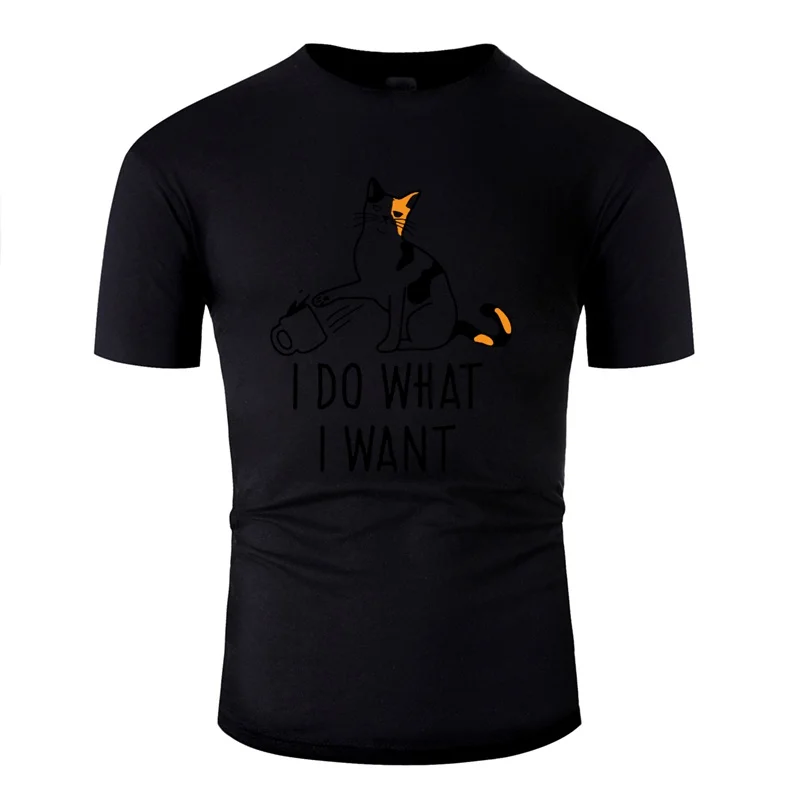 Fashion I Do What Want Funny Cat Lovers Meme Coffee Atti Tshirt For Men 2020 Homme Unisex Tshirts Tee Tops | Мужская одежда