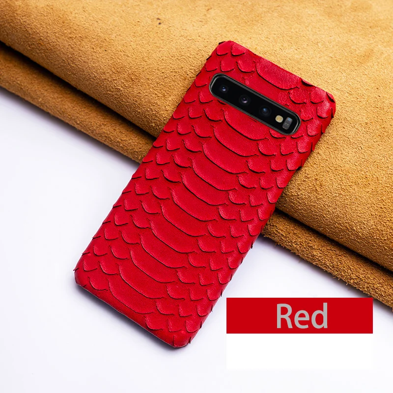 Red Чехол для телефона для samsung Galaxy A30 A40 A50 A70 S7 S8 S9 S10 Plus, Note 8, 9, 10, чехол с принтом питона текстура для A5 A7 j5 j7 j6 A8 - Цвет: Red