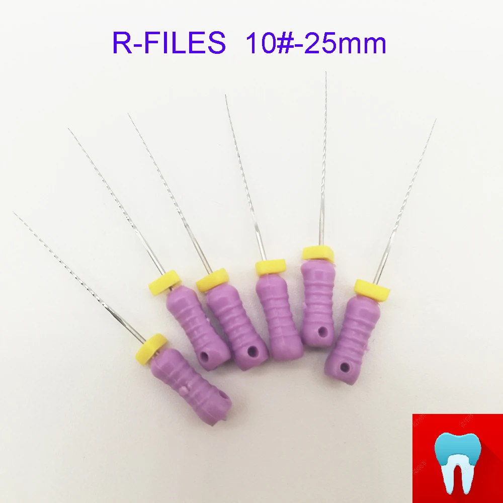 6 шт. 10#25 мм зубные ПроТейпер R файлы корневого канала стоматолога материалы Стоматологические инструменты ручного использования из нержавеющей стали R файлы