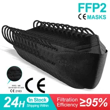 Máscara de peixe ce ffp2mask preto ffp2 mascarillas homóloga fpp2 respirador reutilizável adultos 4 camadas filtro kn95 ffpp2