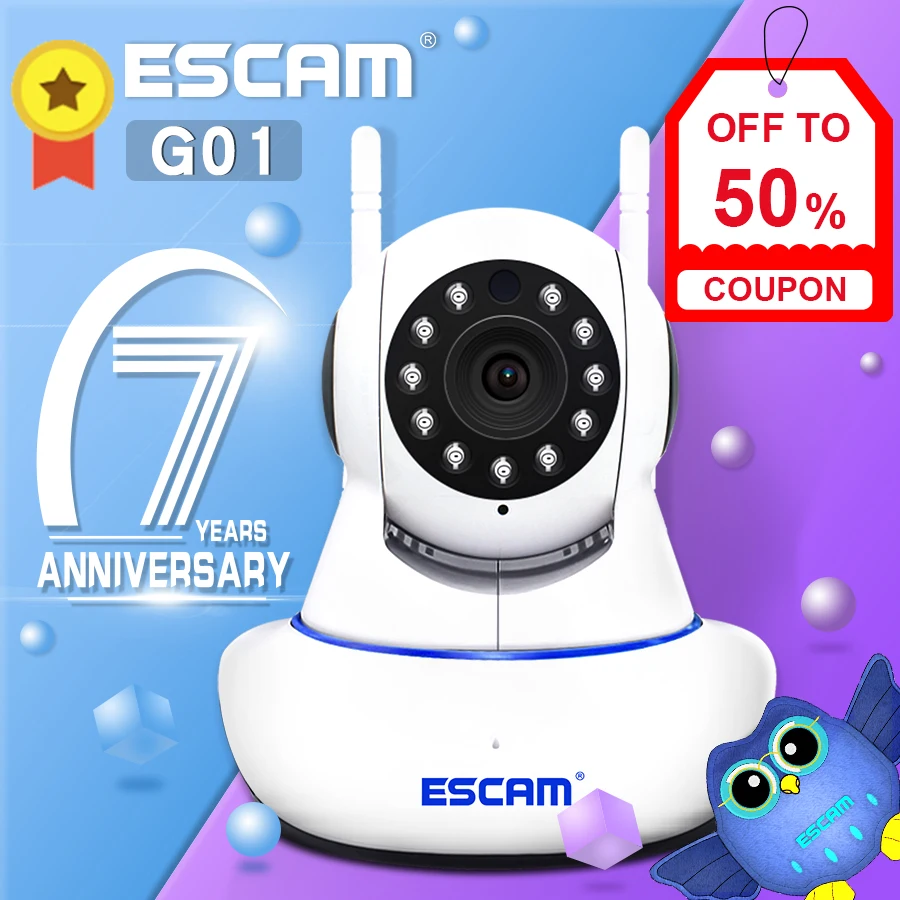 

ESCAM G01 1080P HD IP Camera 2MP WIFI Camera Home Security CCTV Camera Baby Monitor with IR Night Vision Motion Detection