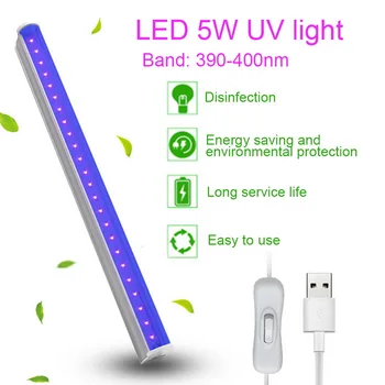 

Portable UV Germicidal Lamp 5W UV Light Bulb Disinfection Lamp sterilizer LED Lights Home Clean Air Kill Mites