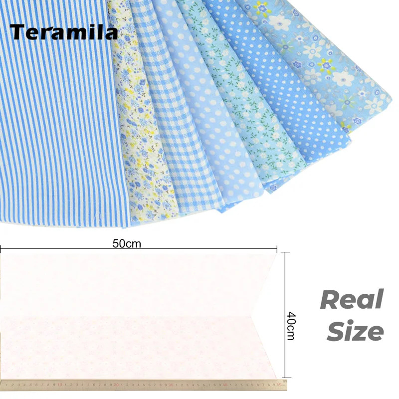 302 Teramila 7 шт. 40x50 см DIY Лоскутная хлопковая ткань Telas стеганые ткани для рукоделия швейная ткань скатерть ручной работы - Цвет: 302