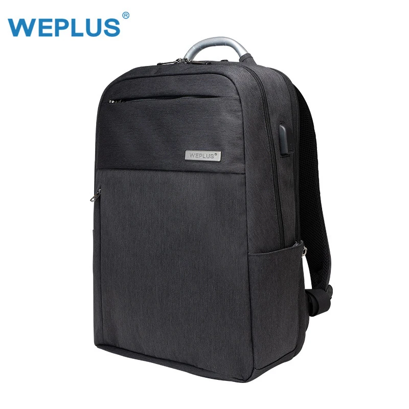 ABDB-WEPLUS 15,6 дюймовый рюкзак для ноутбука с USB подзарядкой, рюкзак с защитой от воровства и ручкой из алюминиевого сплава, модная деловая сумка