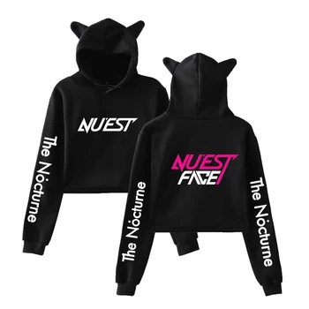 

2020 New NU'EST Album The 8th Mini Album 'The Nocturne' 2D Print fashion Cat ears Top Women Hoodies Sweatshirt Sexy clothes