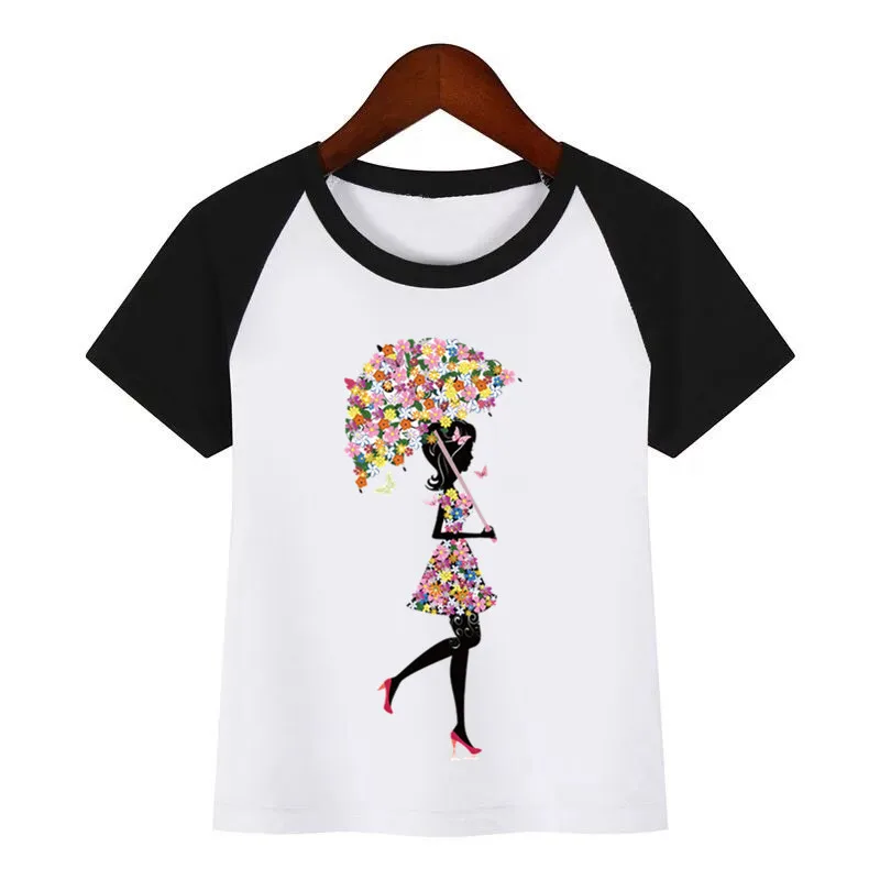 

Kids Color Butterfly and Beauty O-Neck T Shirt Tees Summer Tops Children Girl T-Shirt Boy/Girls Clothing