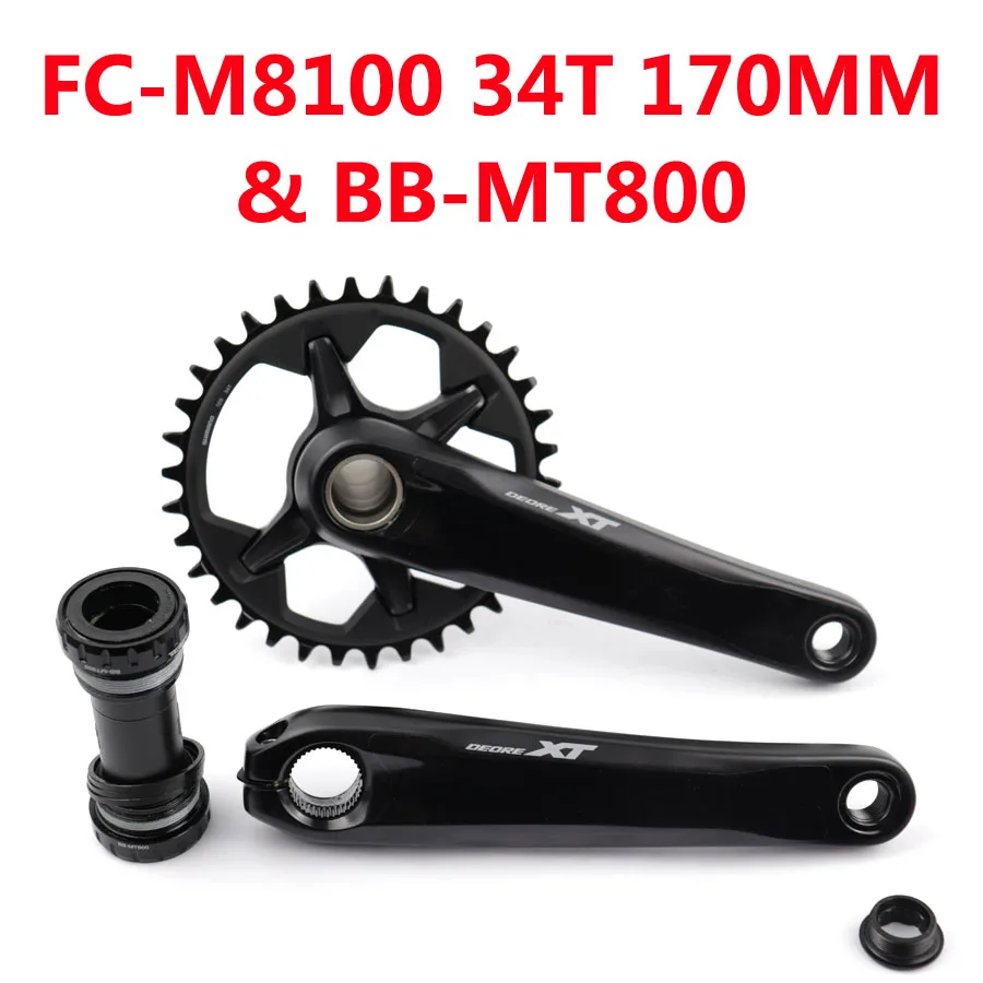 SHIMANO DEORE XT FC M8100 FC-8100 1x12, 12 Скоростей, шатун для горного велосипеда 30T 32T 34T 170 175 мм, полый, TECH II, велосипедная рукоятка - Цвет: 34T 170MM WITH BB