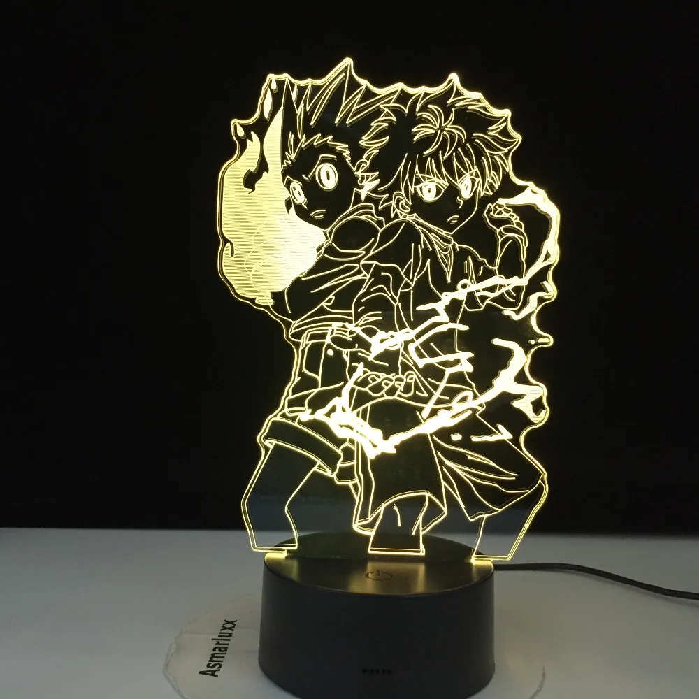 Светодиодный 3d светильник Охотник за аниме x HUNTER Gon и Killua ночник для детей