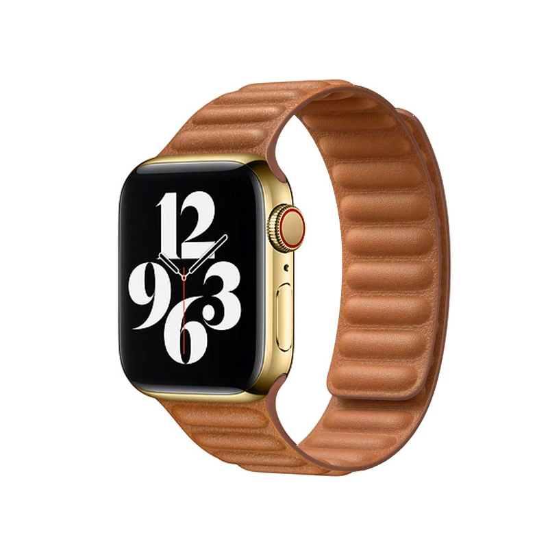 Кожаный ремешок для Apple Watch 44 мм 40 42 38 iwatch apple watch 6 5 4 3 2 1 SE магнит петля пряжка