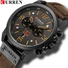 CURREN Top Luxury Brand Men's Military Waterproof Leather Sport Quartz Watches Chronograph Date Fashion Casual Men's Clock 8314 ► Photo 1/6