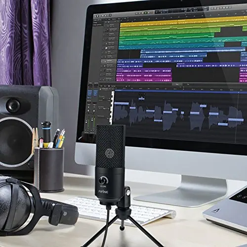 Fifine Metal USB Condenser Recording Microphone For Laptop MAC Windows Cardioid Studio Recording Vocals  Voice Over,YouTube-K669 5