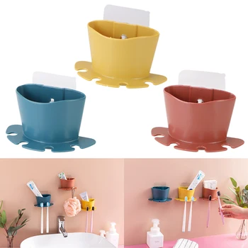

Bathroom Accessories Toothpaste Storage Rack Organizer Shaver Storage Rack Multifunctional Toothbrush Holder Wall Mount