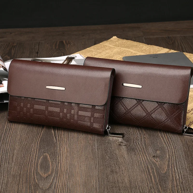 

Men Clutch Bag Grid Rhombus Handbag Men's Bag shou jia bao Business Casual Ultra Large Capacity Tote