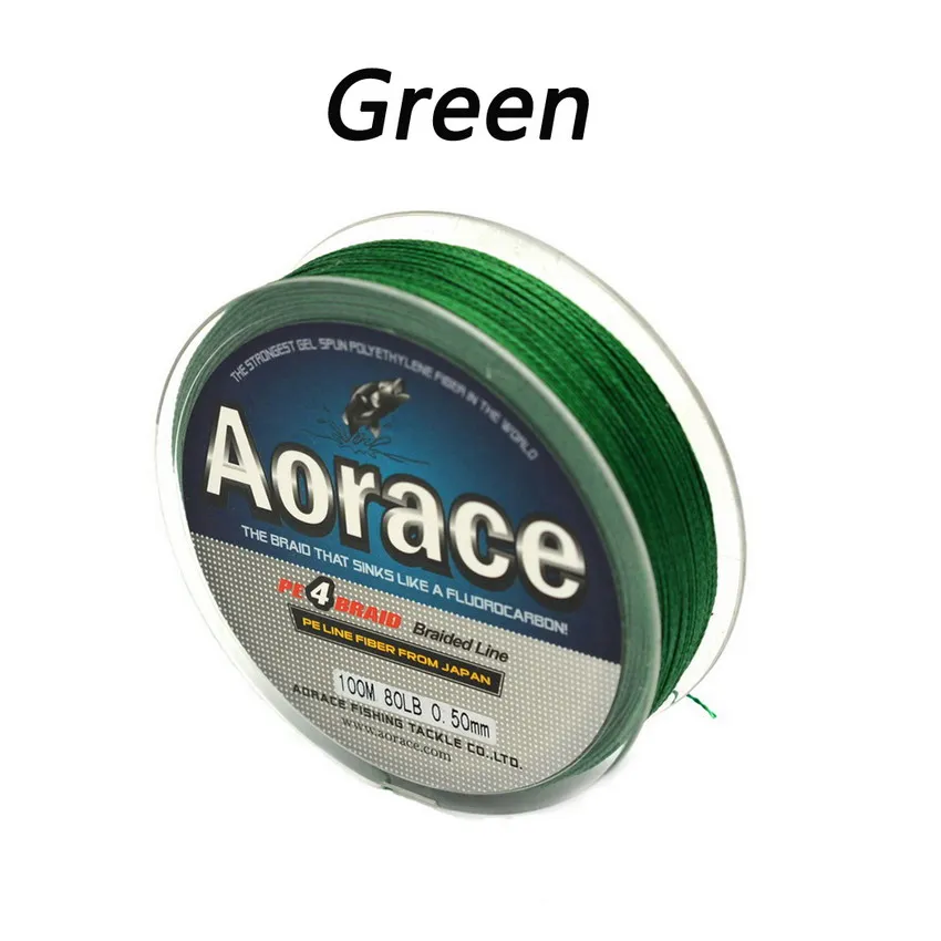 1PC Fishline 100M PE Braided Fishing Line 4 Strands 6-100LB Multifilament Pesca Lines for Carp Fishing Wire Good for Fish Braid - Цвет: Зеленый