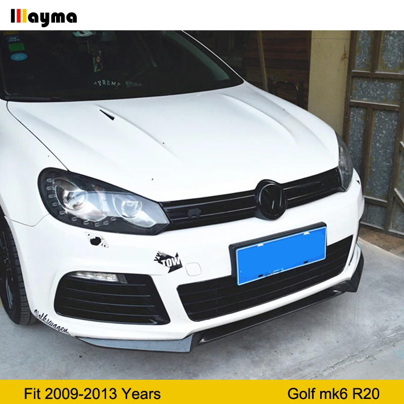 Golf 6 R20 БНР Стиль углеродного волокна передний бампер спойлер для Volkswagen юбка VW Mk6 3