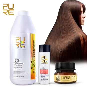 

3PCS Keration Shampoo 8% Chocolate Smell Keratin Hair Mask for Straighten Repairing Heal Soft Hair Extension Treat
