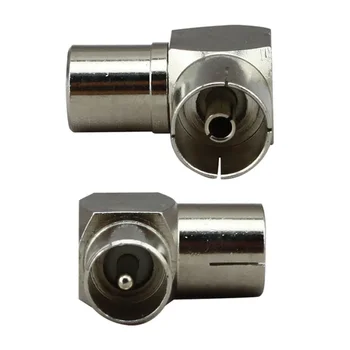

2pcs TV Aerial Connector Set-top Box RF Coaxial Metal Right Angle Adapter Plug 90 Degree F Type Male To Female Curved Easy Use
