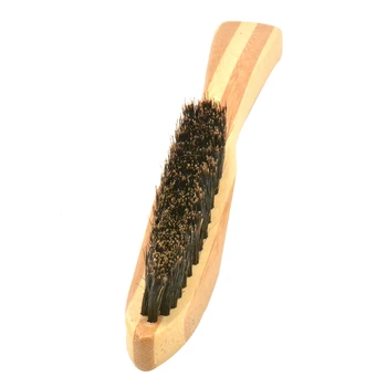 

Men Boar Hair Bristle Beard Brush Shaving Comb Face Massage Handmade Yellow Mustache Brush Care